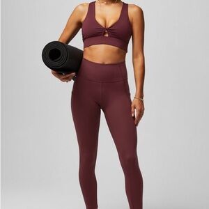Fabletics Burgundy Sports Bra